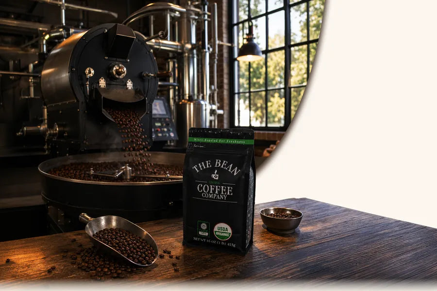 Small-batch coffee roasting at The Bean Coffee Company