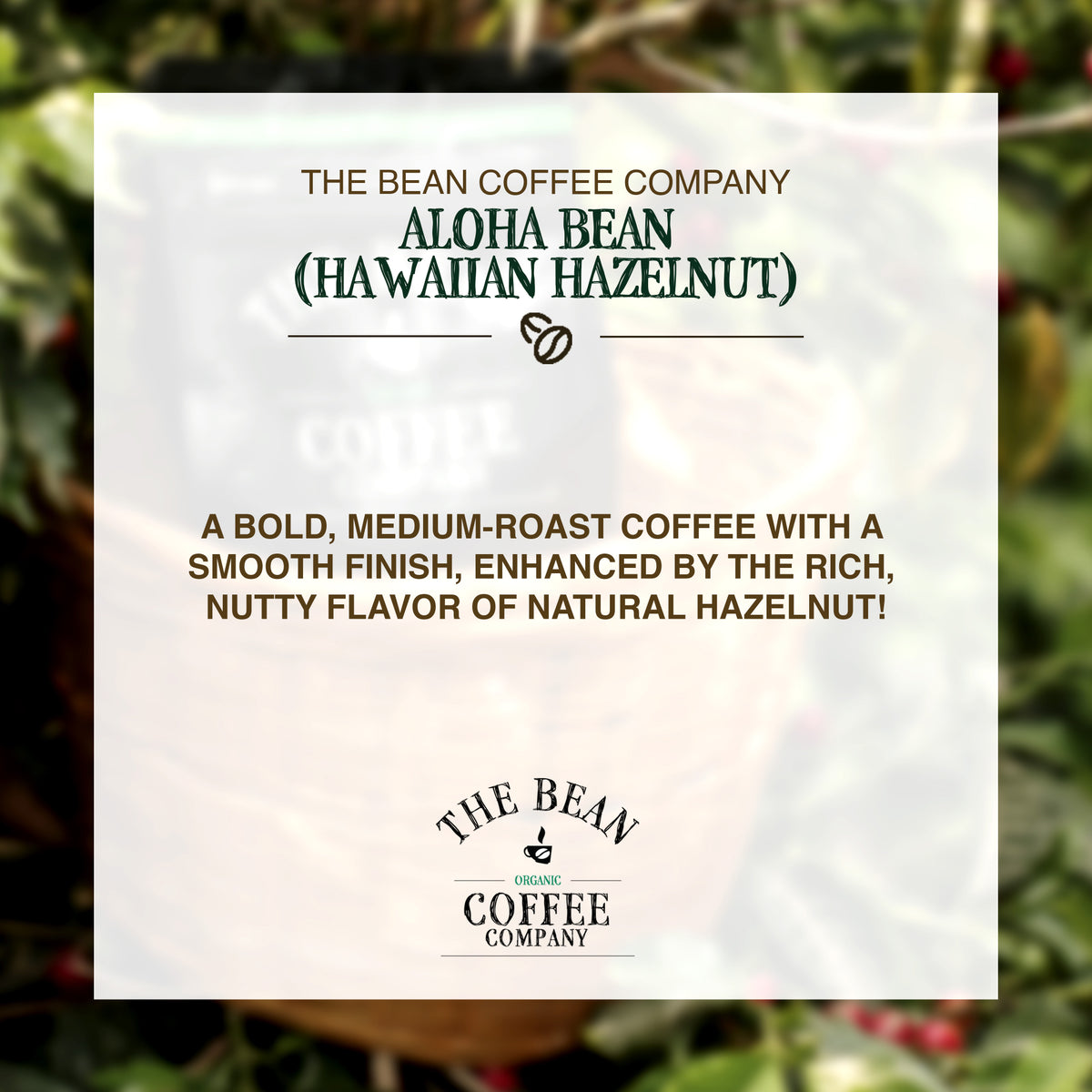 Organic Aloha Bean ~ Hawaiian Hazelnut Coffee