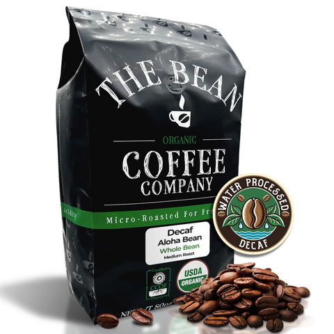 The Bean Organic Coffee Company Aloha Bean Hawaiian Hazelnut Coffee Organic Medium Roast Decaf Ground Smooth Flavor 16-Ounce Bag