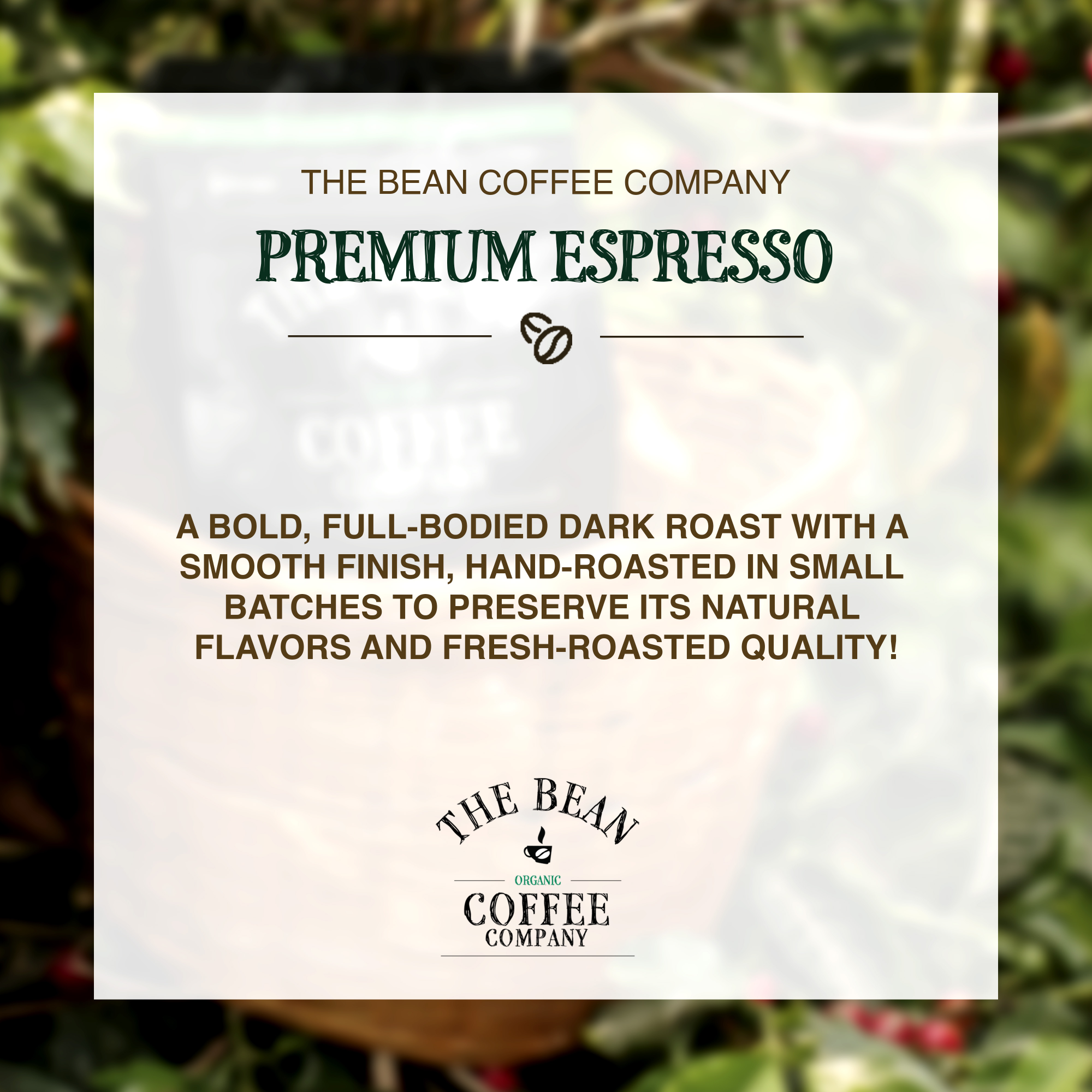 Organic Premium Espresso Coffee