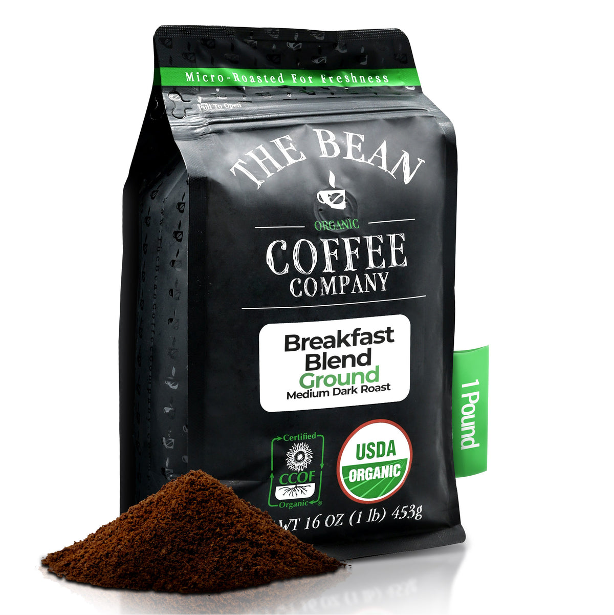 Organic Breakfast Blend Coffee, 1 lb ground bag