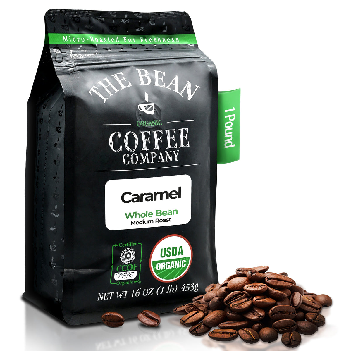 Organic Caramel Coffee, 1 lb whole bean bag