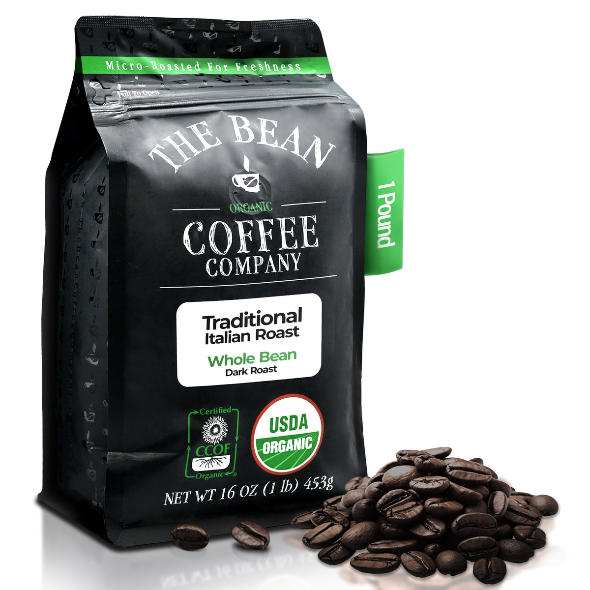 Organic Il Chicco ~ Traditional Italian Roast Coffee, 1 lb whole bean bag