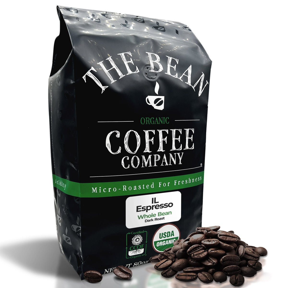 Organic Il Espresso ~ Classic Dark Roast Coffee, 5 lb whole bean bag