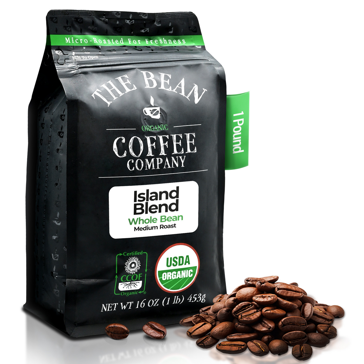 Organic Island Blend Coffee, 1 lb whole bean bag