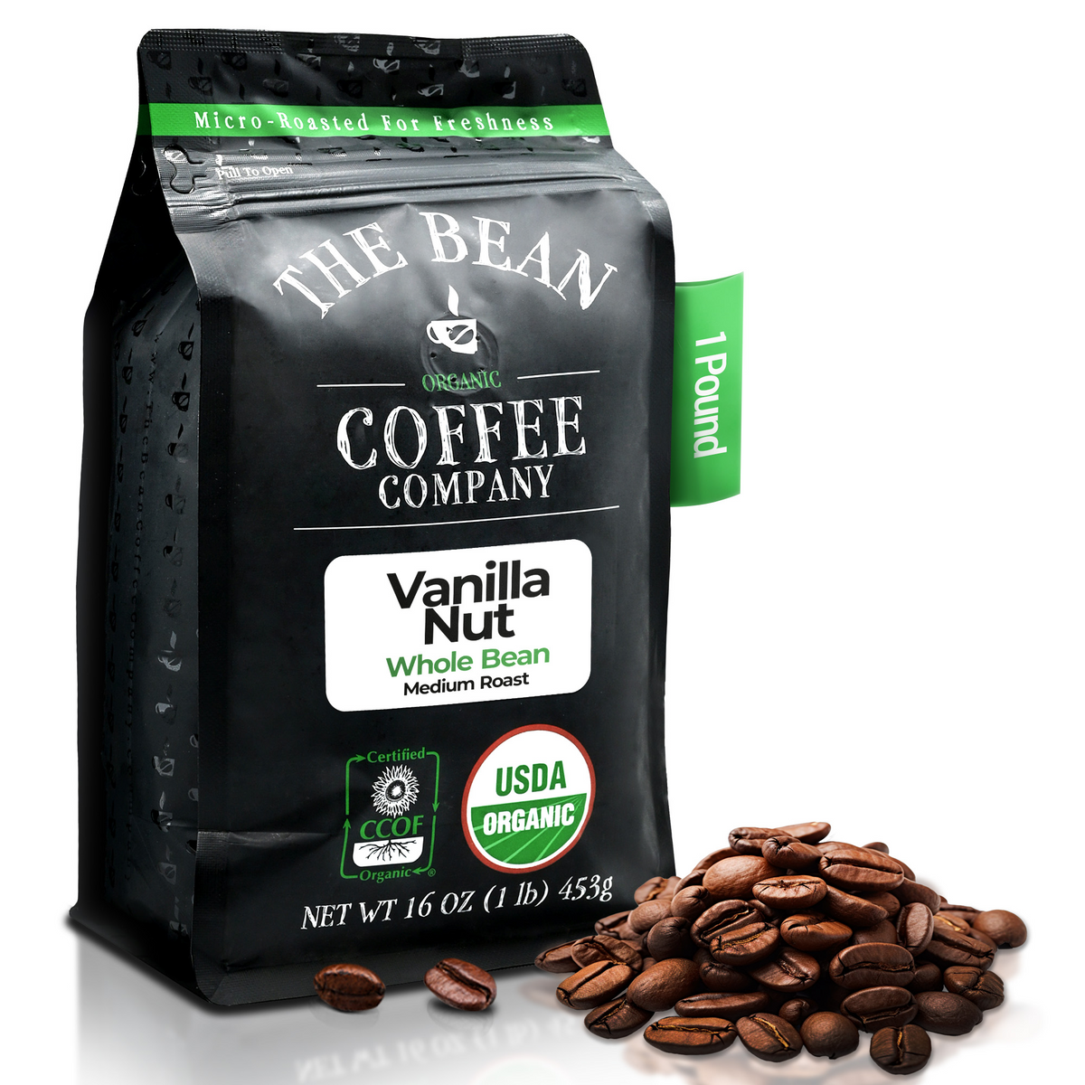 Organic Vanilla Nut, 1 lb whole bean bag