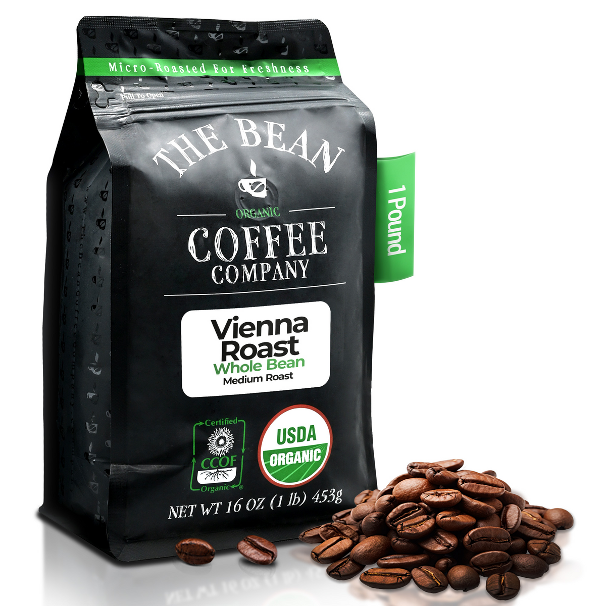 Organic Vienna Roast Coffee, 1 lb whole bean bag