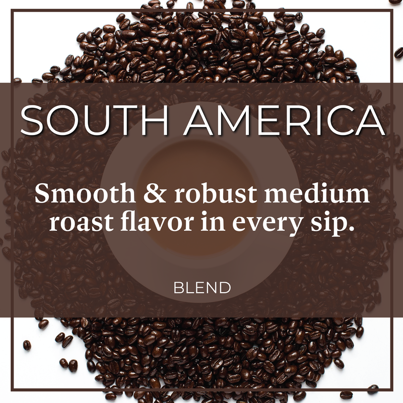 South American Brown Coffee Beans Reference: Organic South America Blend Medium Roast Coffee